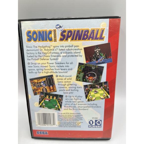 Sega Genesis Sonic Spinball Video Game With Original Box Cleaned & Tested - Picture 2 of 8